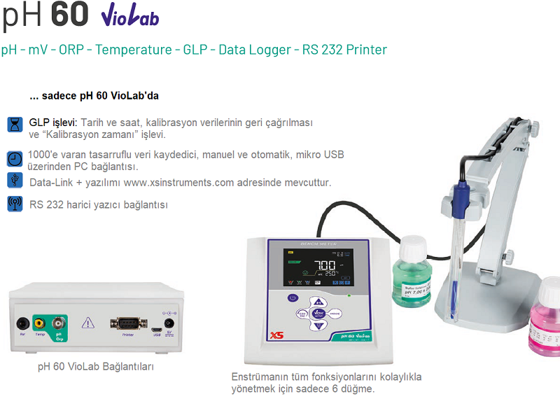 XS Instruments pH 60 VioLab Masaüstü pH Metre